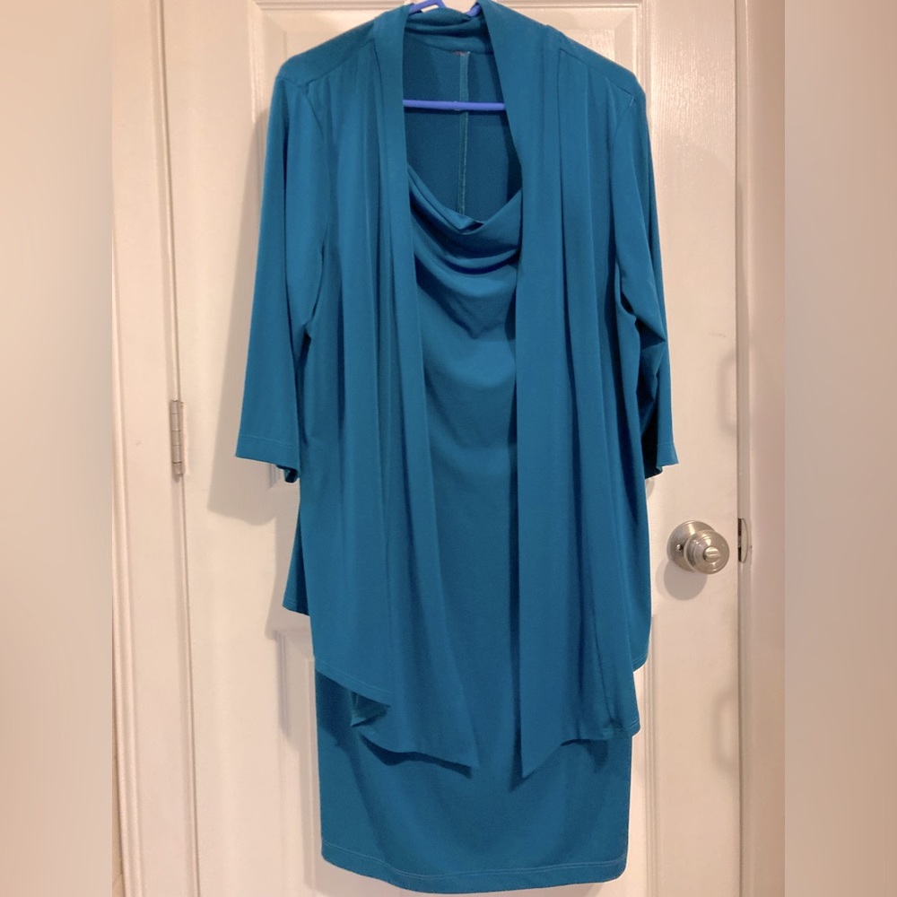 Waterfall Dress with attached Jacket